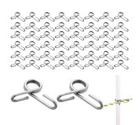 Fence Clip Fastener Set - 50 Piece Stainless Steel Rod Post Clamp System, Heavy Duty Outdoor Fence Fixing Kit, Garden Greenhouse Livestock Enclosure Tool, Agricultural Pasture Management Use