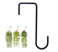 Fence Hook -15.3x6x4.3cm Acero Deck Hook Fennce Flower Pot Colgantes,Perchas de barandilla de cubierta, fácil instalación negro valla soporte al aire libre guirnalda colgante para linterna