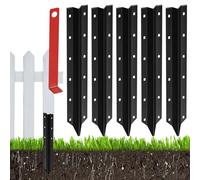 Fence Post Fixer - 42x6cm/16.5x2.4inch Metal Fence Maintenance Kit - 5-Pieces Broken Wood Support Fixer,for Garden, Backyard, Driveway, Patio, Lawn, Farm, Park