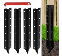 Fence Post Fixer | Heavy Duty Fence Post Repair Kit, 5?Pieces Wood Support Stakes For Garden Backyard Driveway Patio Lawn Farm Park Use, Handy Piece For Daily Repair And Simple