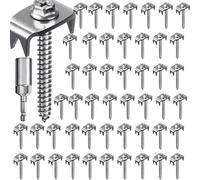 Fence Staple, Post Screws for Softwoods, Stainless Steel 50x Durable Fence Staple Nails with Wires Fixer, Ideal Fasteners for Wire Mesh and Woven Fencing, Size: 4cm/1.5x2.5cm