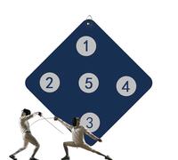 Fencing Target Board - Herramienta de práctica montada en la pared para entrenamiento de habilidades | Five Bullseyes marcadores duraderos con respaldo de espuma, altura ajustable para niños