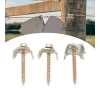 Fencing Uñas de Alambre de Acero Grapador de Cercas para Maderas Blandas, Tornillos de 100 Piezas con Fijador de Alambre, Grapas de Valla de Recubrimiento de Zinc Pesado,