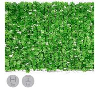 Blumfeldt Fency Dark Ivy valla de protección visual y anti viento 300x100 cm hiedra verde claro