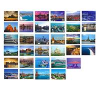 Fendawn Strive 33 postales de hermosos paisajes de viaje del mundo, postales artísticas retro, paisaje del mundo