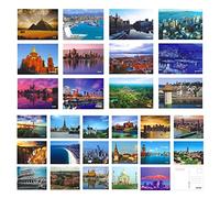 Fendawn Strive Tarjetas postales retro de viaje, 30 unidades, paisaje del mundo