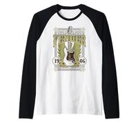 Fender 1946 Electric Guitar Wings and Celtic Style Framing Camiseta Manga Raglan
