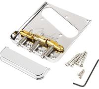 Fender® »3-SADDLE TOP-LOAD/STRING-THROUGH TELE® BRIDGE WITH COMPENSATED BRASS “BULLET” SADDLES« Puente de guitarra eléctrica | Acabado: Cromado