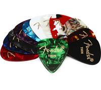 Fender 351 Plumillas Guitarra Celuloide Thin Colores Variados 12 ud | Púas finas de celuloide, forma clásica 351, paquete variado, ideales para principiantes, fabricadas en EE. UU.