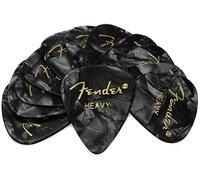 Fender Púas para guitarra 351 Premium de celuloide Paquete de 12 Negro Moto Heavy