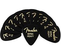 Fender® 351 Shape Classic Picks - Púas de celuloide (12 unidades, grosor X-Heavy, color negro)