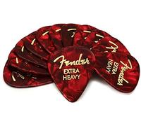 Fender® 351 Shape Classic Picks - Púas de celuloide (12 unidades, grosor: X-Heavy, color rojo)