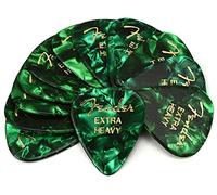 Fender® 351 Shape Classic Picks - Púas de celuloide, forma: 351 - 12 unidades, grosor: X-Heavy - Color: Verde Moto