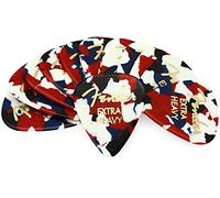 Fender® 351 Shape Classic Picks - Púas de confeti de celuloide con forma 351 - Pack de 12 - Grosor: extra pesado - Color: confeti