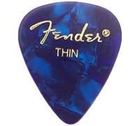 Fender 351 Shape Classic Thin Celluloid - Juego de 12 púas de celuloide para guitarra eléctrica, guitarra acústica, mandolina y bajo, color azul