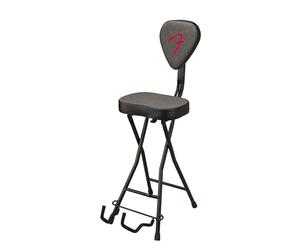 Fender 351 Silla Acolchada para Guitarrista con Soporte y Reposapiés | Taburete plegable para guitarra con soporte, respaldo extraíble, reposapiés, asiento acolchado