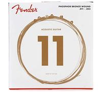 Fender 60CL Cuerdas para Guitarra Acústica de Bronce Fosforado, Calibre Custom Light .011-.052, Tono Rico y Cálido, Larga Duración, Núcleo Hexagonal, Juego con Bola Final
