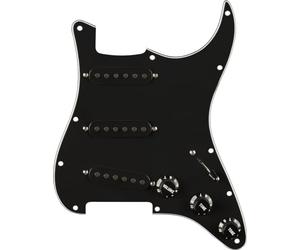 Fender '65 Strat Pre-Wired Pickguard Black - Pastilla de bobina simple para guitarras