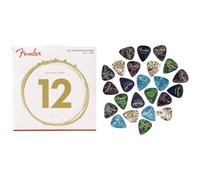 Fender 70L 80/20 Bronze Wound Ball End & 351 Shape Premium Picks 24 Count