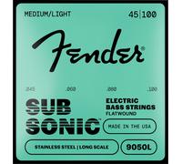 Fender Stainless 9050's Bass Strings, Stainless Steel Flatwound, 9050L .045-.100 Gauges, (4)