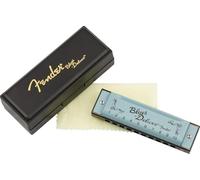 Fender - Armónica de lujo Blues Deluxe, accesorios para guitarra, tono Re, 10 agujeros, incluye funda de transporte de plástico duro, azul Daphne