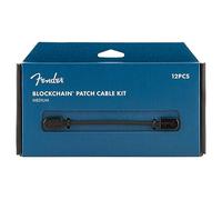 Fender® »BLOCKCHAIN™ PATCH CABLE KIT - MEDIUM PACK« Cable de patch | Cable Pedales | Set con 12 piezas | 4x10cm/6x15cm/1x20cm/1x60cm | Jack angular | Color: Negro