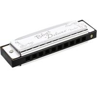 Fender Blues Deluxe Armónica, Clave de D, 10 Orificios, Cromada en Níquel, Incluye Estuche