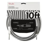 Fender Cable de instrumento de la serie profesional, cable de guitarra, relleno de calcetines, accesorios de guitarra, recto/recto, tablero de ajedrez, 10 pies