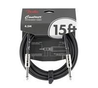 Fender Cable Instrumento Serie Contour, Negro, 15ft | Cable jack 6.35mm, para guitarra & bajo eléctrico, 4.5M, sin ruido, conectores en ángulo recto, uso profesional