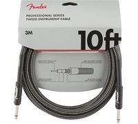 Fender Cable Serie Profesional, 10ft, 22 AWG, Blindaje en Espiral, Conectores Niquelados, Sonido Puro Sin Pérdidas, Tweed Gris