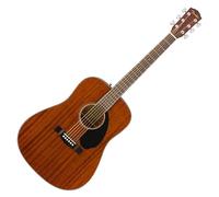 Fender CD-60S Dreadnought, Walnut Fingerboard, All-Mahogany, Natural, Full Size, 970110022, Comes with Free Virtual Lessons
