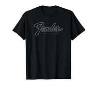 Fender Centered Design Logo Classic Camiseta, Hombre, Negro, XXL