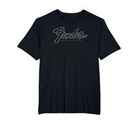 Fender Centered Design Logo Classic Camiseta, Hombre Tallas Grandes, Negro, 3X Alto
