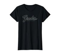 Fender Centered Design Logo Classic Camiseta, Mujer, Negro, XL