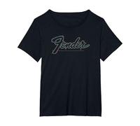 Fender Centered Design Logo Classic Camiseta, Mujer Tallas Grandes, Negro, 1XL Grande