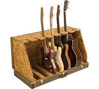 Fender Classic Series Soporte para Guitarra 7 Marrón | Soporte de pie estable, estilo vintage decorativo, compatible con guitarra eléctrica y acústica, madera, diseño clásico
