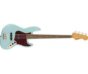 Fender Classic Vibe - Bajo de jazz de los años 60, azul Daphne, diapasón de laurel, tamaño completo, bajo de 4 cuerdas