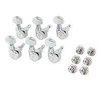 Fender Clavijas Bloqueantes para Guitarra Eléctrica Stratocaster/Telecaster, Brazo Corto, Set de 6, Cromo