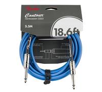 Fender Contour Cable de Instrumento Straight 18.6ft, Lake Placid Blue | Cable jack 6.35mm para guitarra eléctrica & bajo, blindaje profesional, 18.6ft, color Lake Placid Blue, duradero