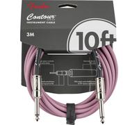 Fender Contour - Cable de instrumento, cable de guitarra, accesorios de guitarra, recto/recto, niebla borgoña, 10 pies