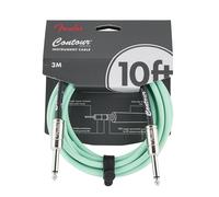 Fender Contour Cable para Guitarra Blindado Sea Foam Green 3m | Blindaje de bajo ruido, cobre libre de oxígeno al 90%, conectores jack de 1/4" niquelados, para actuaciones en directo