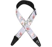 Fender Correa de Guitarra Floral Acolchada Ancha 5 cm, Gris | Acolchada 5 cm, diseño floral gris, guitarra eléctrica & acústica, accesorio Fender original, cómoda para tocar