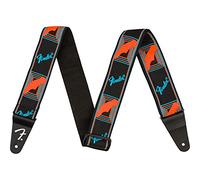 Fender® Correa monograma neón, azul/naranja