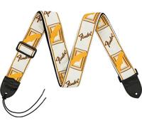 Fender Correa Monogramada para Guitarra & Bajo, Blanca/Marrón/Amarilla, 2" | Correa ajustable 2", diseño monogramado vintage, compatible con guitarra eléctrica & bajo, accesorio Fender estilo rock