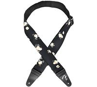 Fender Correa para Guitarra Floral Negra, Diseño Flores | Correa guitarra eléctrica y acústica, diseño floral, ajustable, Fender estilo