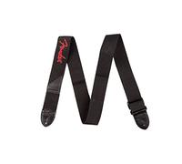 Fender Correa para guitarra, poliéster con logo rojo, ajustable 33”–53”, negro