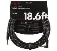 Fender Deluxe 18.6ft Straight/Angle Instrument Cable Black Tweed