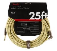Fender Deluxe Cable de Guitarra Eléctrica Tweed, Recto/Angular, 7m | Cable de guitarra, recto/en ángulo, cobre libre de oxígeno, conectores jack de 1/4" chapados en oro de 24 quilates