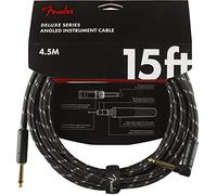 Fender Deluxe Cable de Guitarra, Conectores Dorados, Recto/Angular, 15 ft