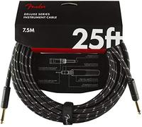 Fender Deluxe Cable de Instrumento Straight 7.5M Tweed | Cable de guitarra eléctrica, blindaje sin interferencias, conectores recto, duradero, 7.5M, escenario y estudio
